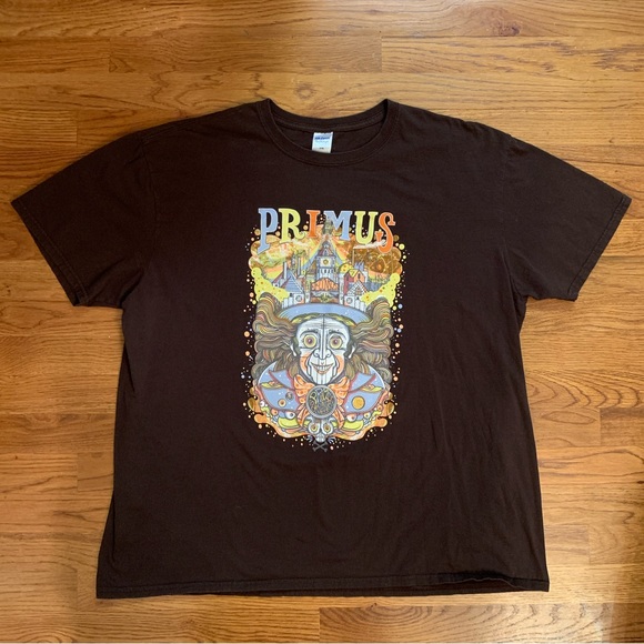 Primus Tour 2016 T-Shirt Chocolate Factory 2-Sided Cities Concert Band Tee 2XL - Picture 1 of 8